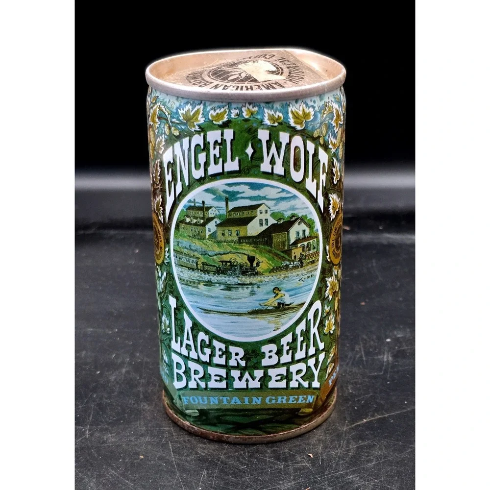 UNOPENED Engel Wolf Lager Beer Brewery Fountain Grn 1978 Brewers Collection Can‎